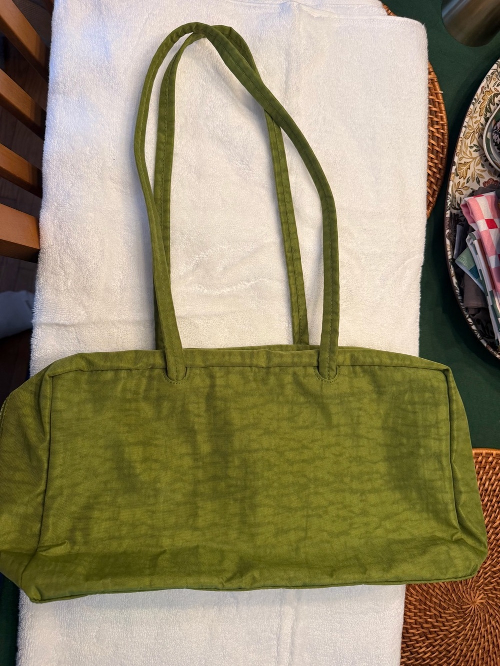 BAGGU Nylon Bowler Bag, Green Juice color
